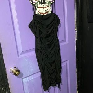 Black body con drawstring dress